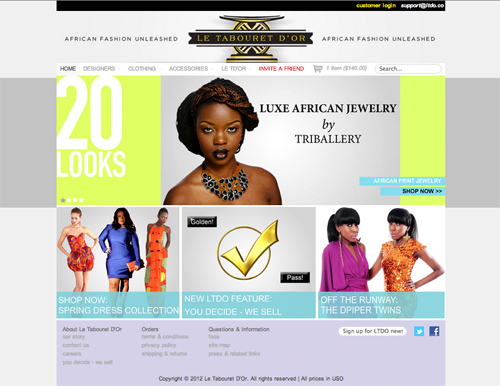 Luxury African fashion e-boutique, Le Tabouret D’Or.