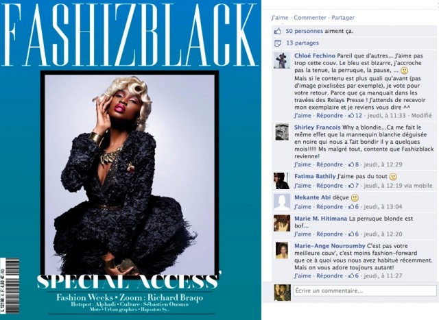 commentaires sur la page Fashizblack