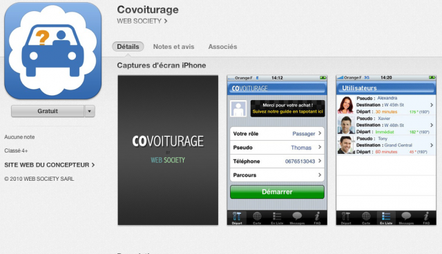 6. App mobile pour faire du covoiturage