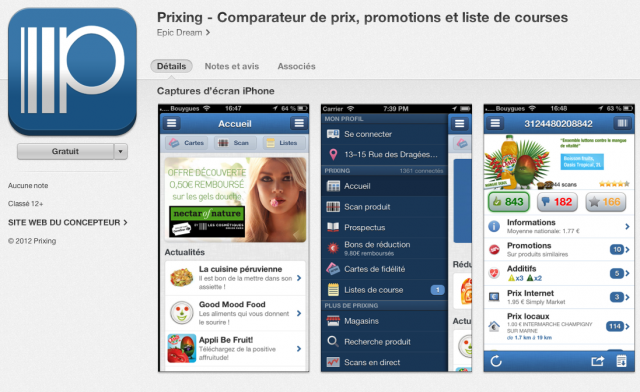 App mobile de comparaison de prix