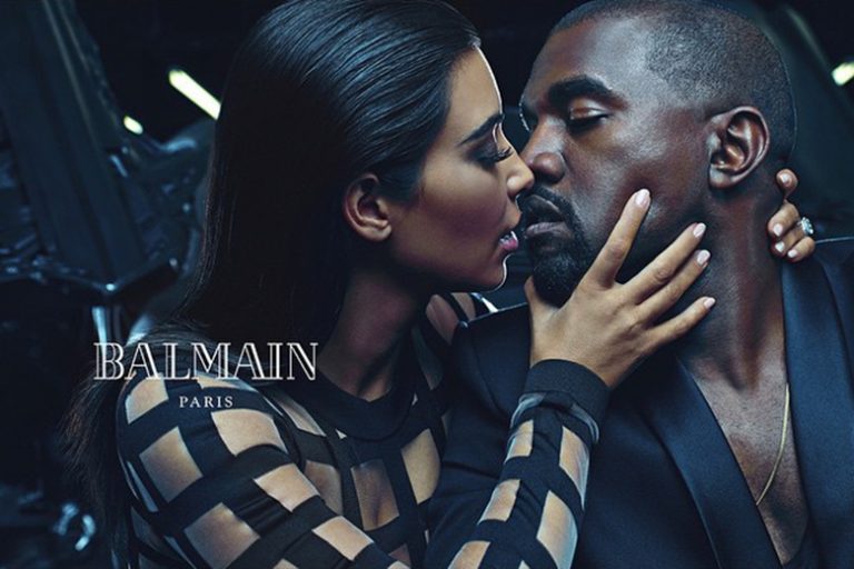 Kanye West et Kim Kardashian pour la collection Balmain Printemps / Eté 2015