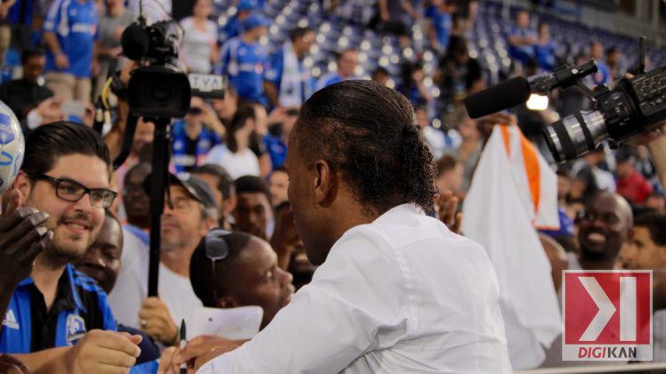 Les partisans font la rencontre de Didier Drogba