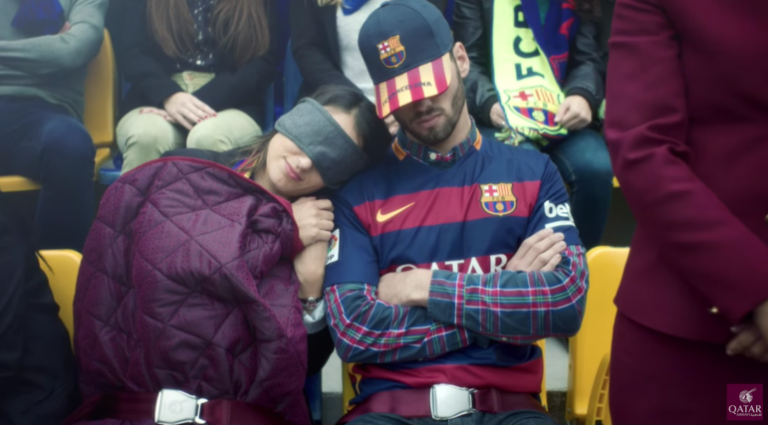 Les stars du FC Barcelone dans une publicité de sécurité aérienne signée Qatar Airways