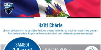 Match Haiti Chérie : L’Impact de Montréal célèbre le Drapeau Haitien Haiti Chérie