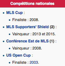 Ou quand le Chicago Fire a un meilleur palmares que toi..