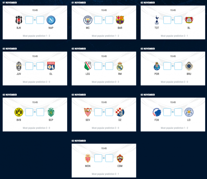 UEFA Champions League Match Calendar