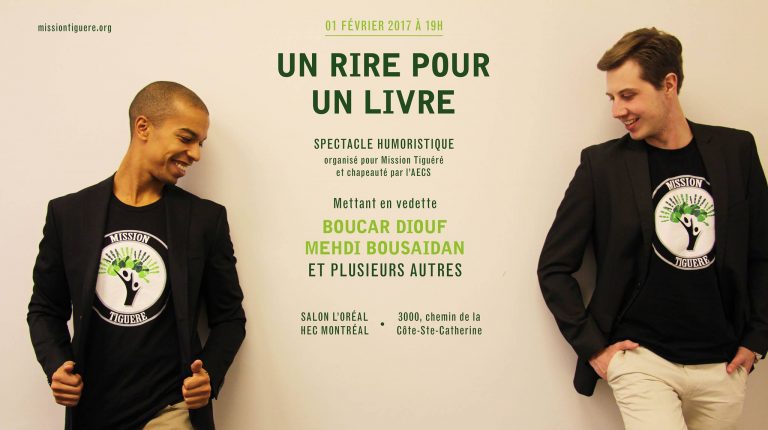 Spectacle bénéfice « Un rire pour un livre» organisé par Mission Tiguéré