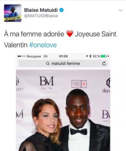 Blaise Matuidi femme Saint-Valentin