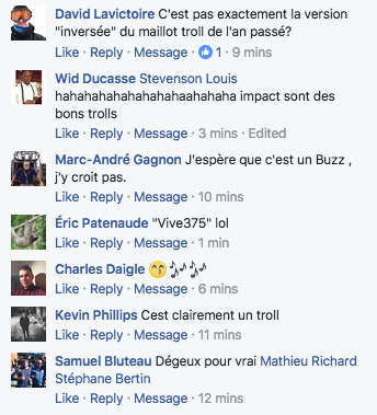 commentaires facebook maillot impact