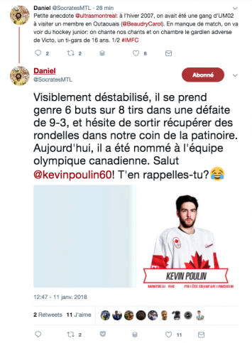 présence ultras montreal dans un match de hockey junior